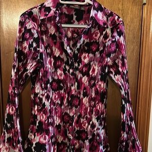 Apt. 9 Pink Long Sleeve Fitted Blouse